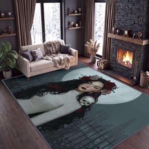 Alfombra gótica lavable de gran tamaño para evitar resbalones en el salón 3