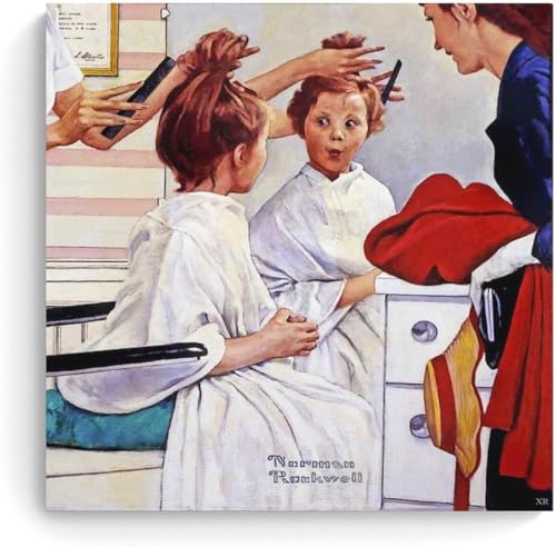 Norman Rockwell impressions de qualit&eacute; mus&eacute;e sur toile d'art vintage 40x40cm
