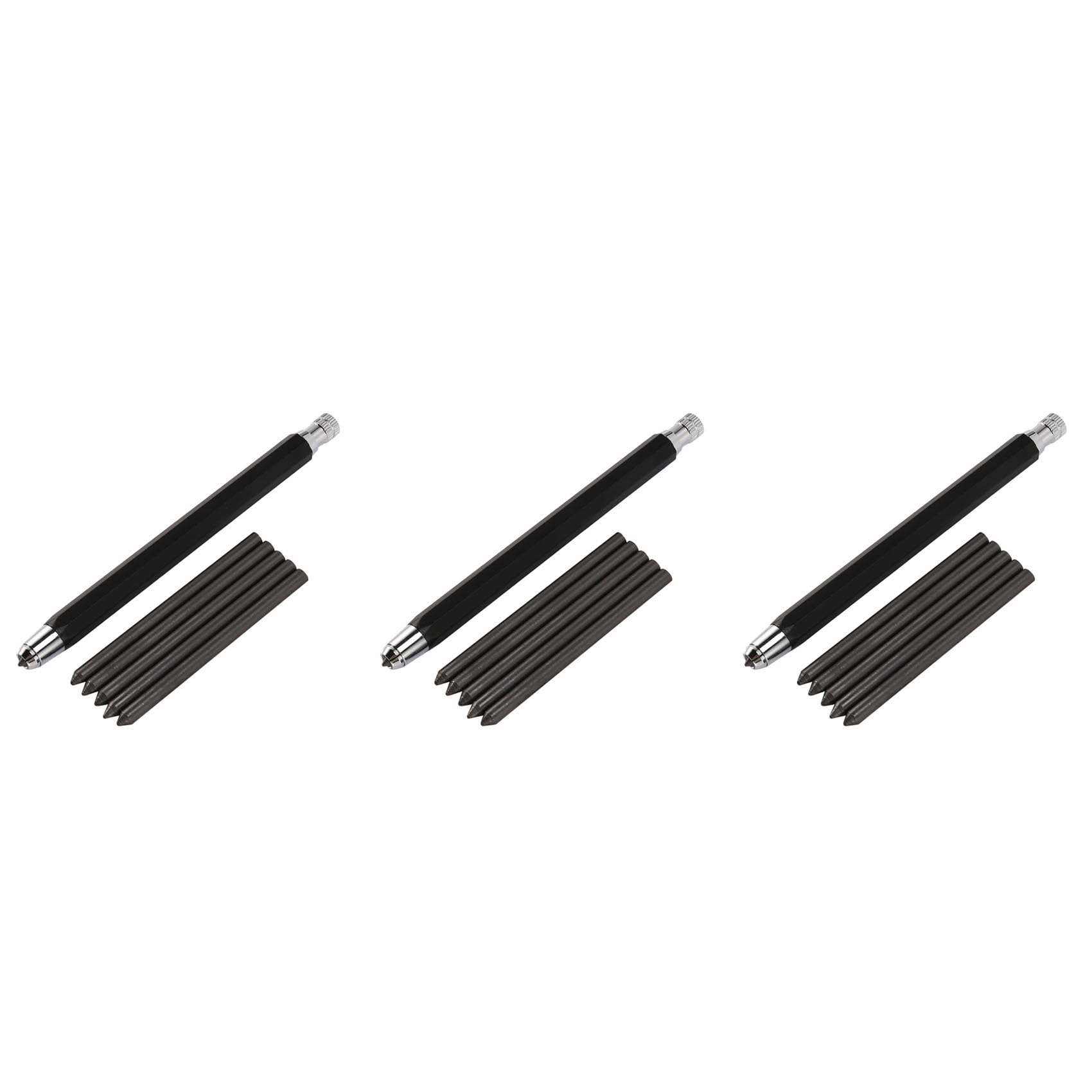Bcowtte Juego de 3 portaminas de metal de 5,6 mm para dibujar, sombrear, manualidades, bocetos