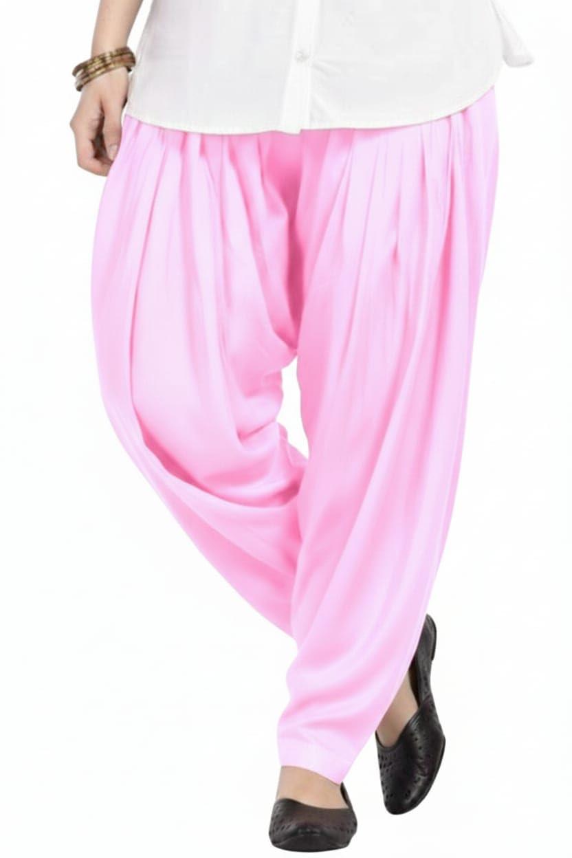 djs group Women's semi Cotton Patiala Salwar Pants, Traditional Punjabi Style, Pleated Design (in, Numeric, 45, Regular, Standard, Baby Pink)-picture-26