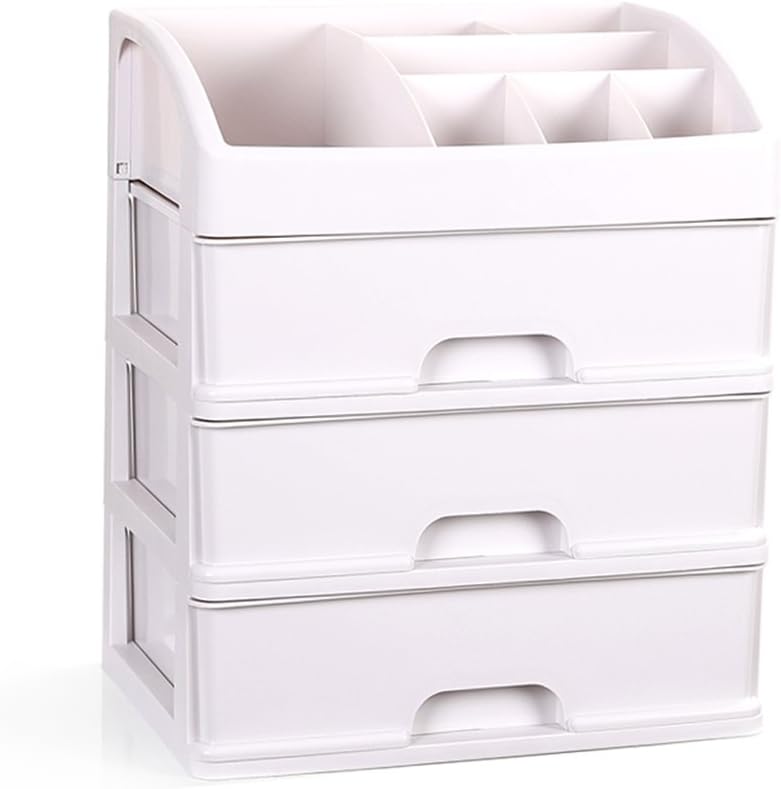 AEVEL Cosmetic Organizer Makeup Storage Box Multi-Layer Drawer for Bathroom Bedroom Desktop, Keeping Your Makeup and Skincare Product Stored More Tidy White