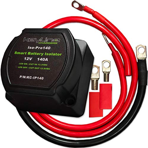 12V 140 Amp Dual Battery Smart Isolator & ATV UTV Wiring Kit by KeyLine Chargers - Voltage Sensitive Relay - VSR