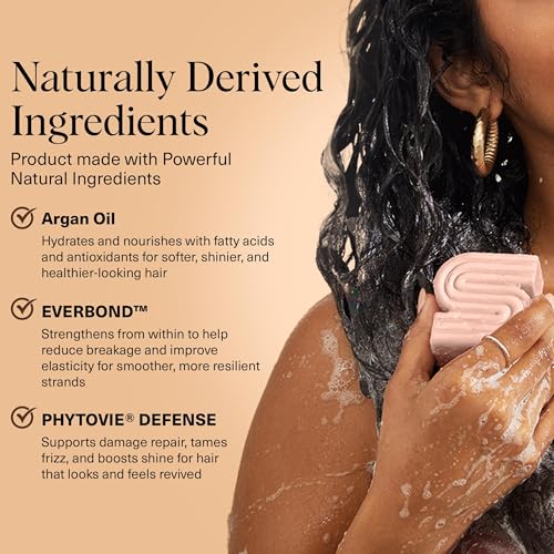 Image of Kitsch Argan Oil Shampoo Bar Soap for Hair Growth - Made in USA, 3.2 oz | Repairing Hair Shampoo for Women & Men - Strengthening & Moisturizing Hair Care - Paraben, Silicone & Sulfate Free