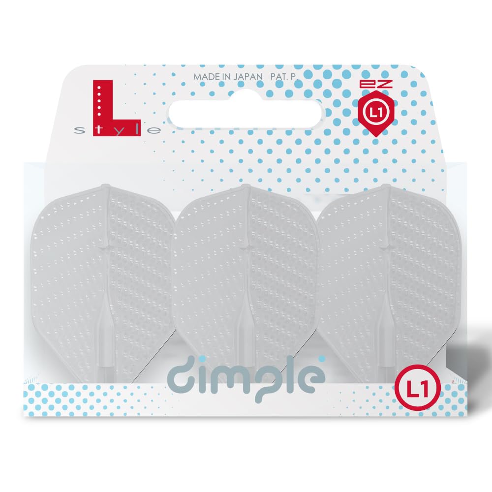 L-style L1 Standard Dart Flights – EZ DIMPLE – White – 1 Set (3 Flights)
