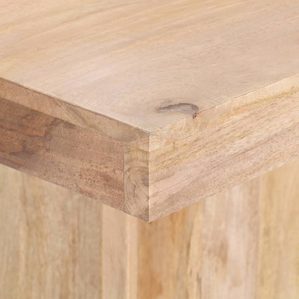 Mesa de comedor de 120 x 120 cm, mango de madera maciza de acabado natural, moderna mesa de madera con base robusta, mesa de cocina para comedor, salón y balcón