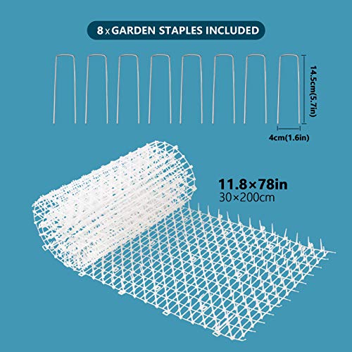 Hmyomina 13ft Garden Cat Scat Spike Mat, Anti-Cats Network Digging Stopper Prickle Strip Home Spike Deterrent with 8… - Image 4