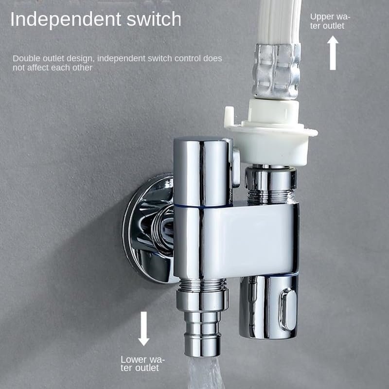 Robinet d'angle G1/2 trois voies double commande alimentation machine eau - 6