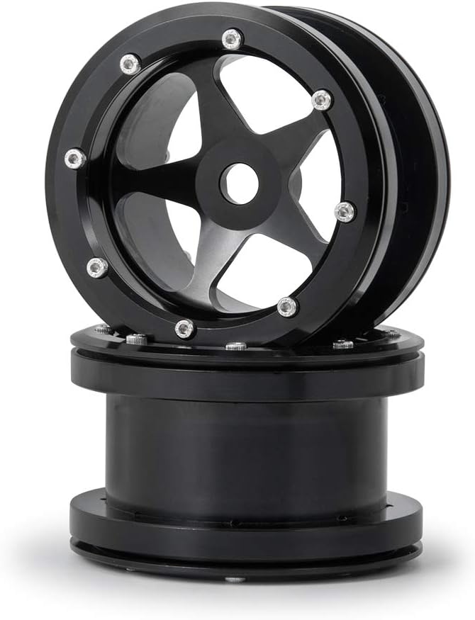 RC-Hub 4 Pcs Alloy 2.2" Beadlock Wheels/Rims for 1:10 TRX-4 Wraith 90018 RC Crawler Car, Black
