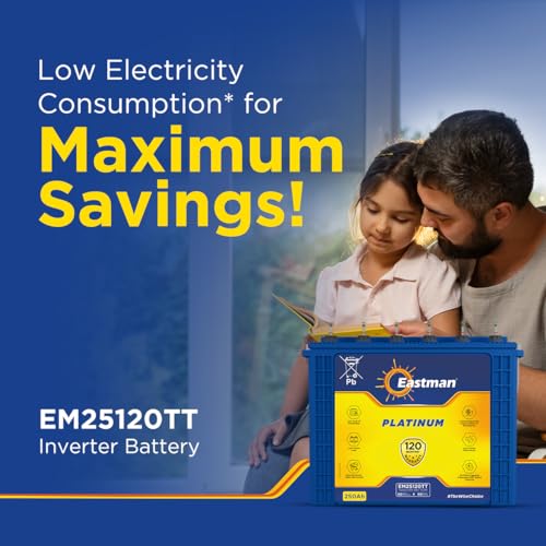 Image of Eastman EM25120TT 250Ah Tall Tubular Inverter Battery | Ultra High Capacity | Rugged Build | 120-Month Warranty | Supports 700VA-2000VA Inverters