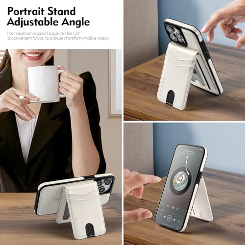 SkyEagle for Compatible Magsafe Magnetic 2 in 1 Detachable iPhone 11 Pro Max Wallet Case with Card Holder,Women Men,PU Leather RFID Blocking Flip Kickstand Credit Slots,for Apple 11 ProMax,White by SkyEagle - Image 5