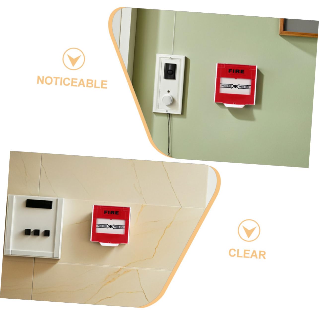 SEWACC 2 Botones de Alarma contra Incendios Plástico Rojo Reinicio Manual Diseño Visible y Compatible Sistemas, Adecuado para Espacios Públicos y Hogar