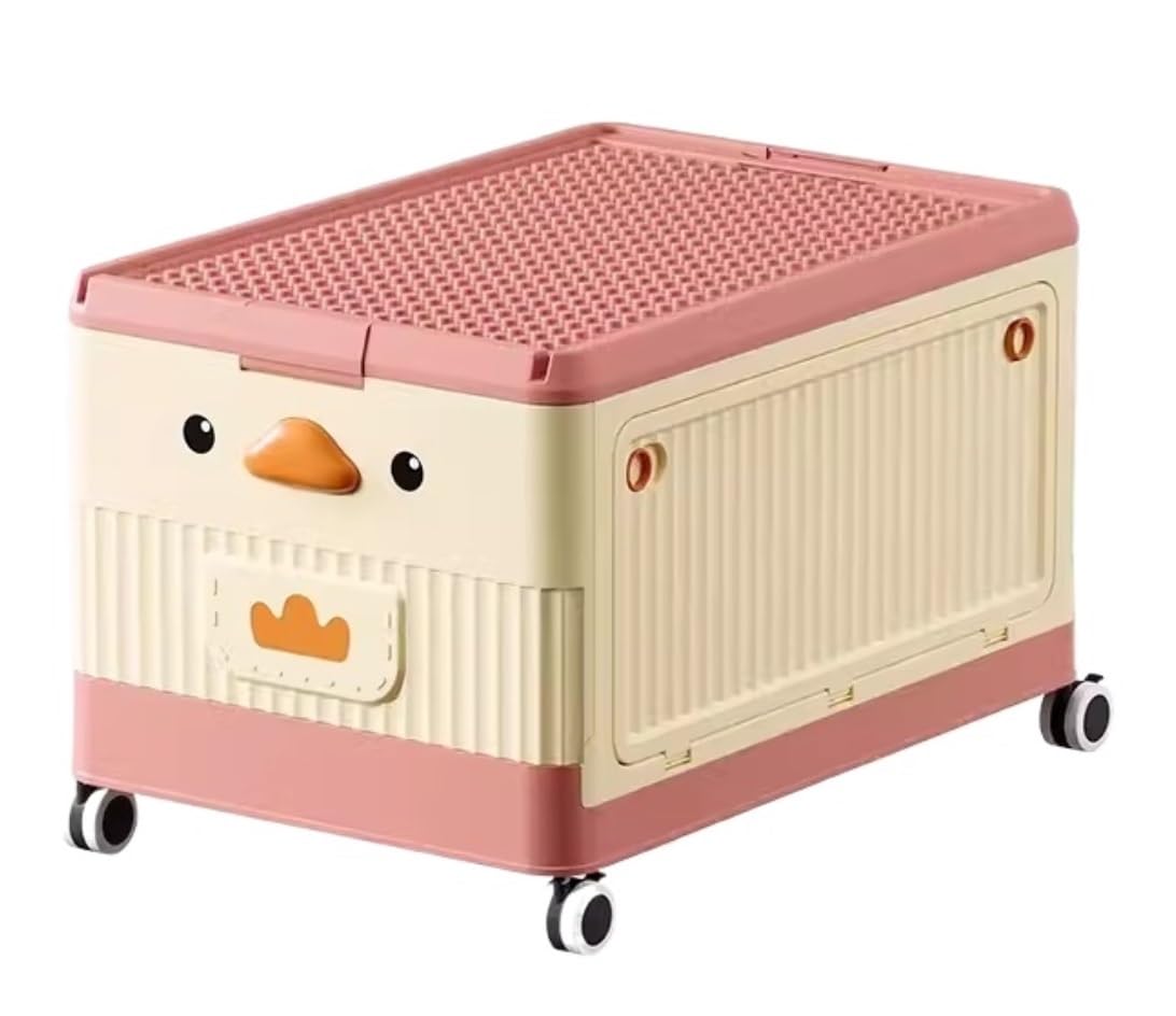 Almacenamiento Juguetes Caja De Juguetes De Plástico Con Ruedas Y Tapa, Organizador De Almacenamiento De Juguetes, Contenedor De Juguetes Para Sala De Juegos, Dormitorio, Organización De Sala De Estar
