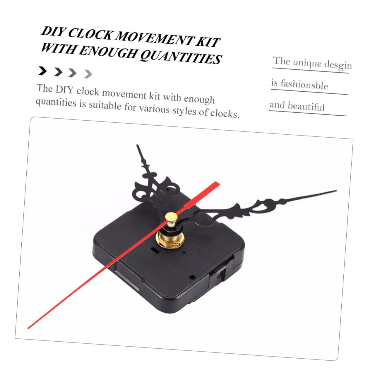 STOBOK 12 Sätze Uhrwerk Zubehör Herstellung Bausatz Mechanisch Mechanismus Betrieben Große Uhrzeiger Quarz Bausätze Hände DIY-Uhr Teile des Uhrwerks Uhr-kit Plastik Black