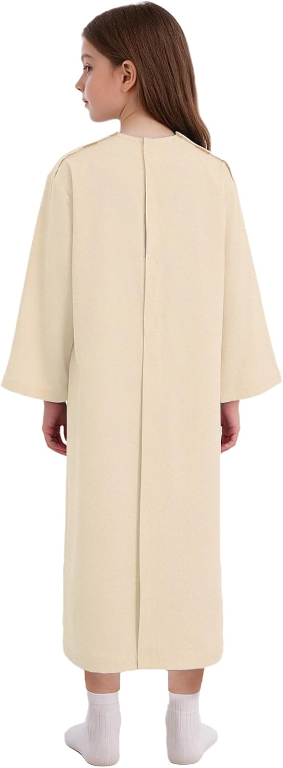 CHICTRY Kids Girls Special Needs Adaptive Clothing Long Sleeve Hospital Gown Tear Away Patient Post Khaki 16 Years