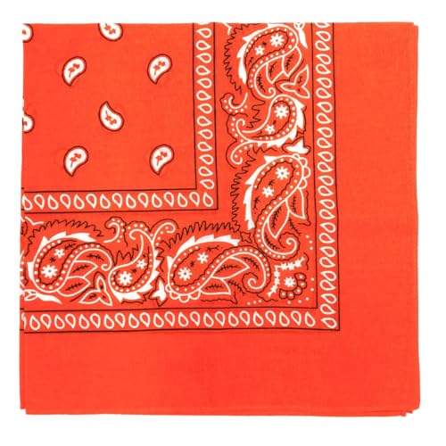 Photo 1 of *non refundable bundle*
100% Cotton Bandana for Men & Women 22" x 22" Paisely Pattern Orange (2 pack bundle)