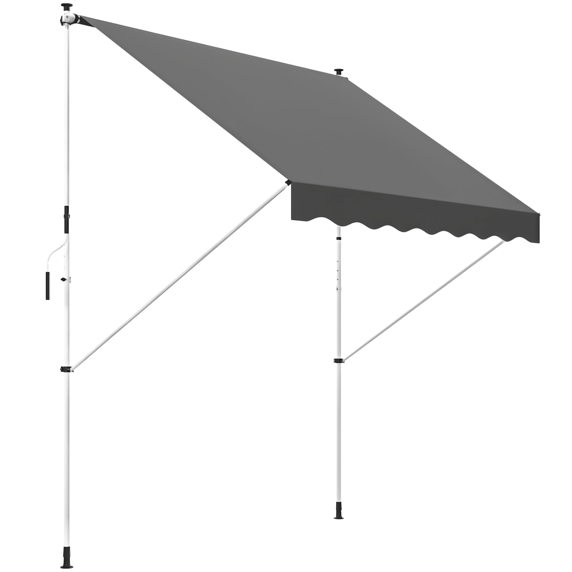 Rackhams Beige 3 X 1.5 M Retractable Patio Awning Floor-To-Ceiling Shade, - 300Cm X 150Cm X 280Cm