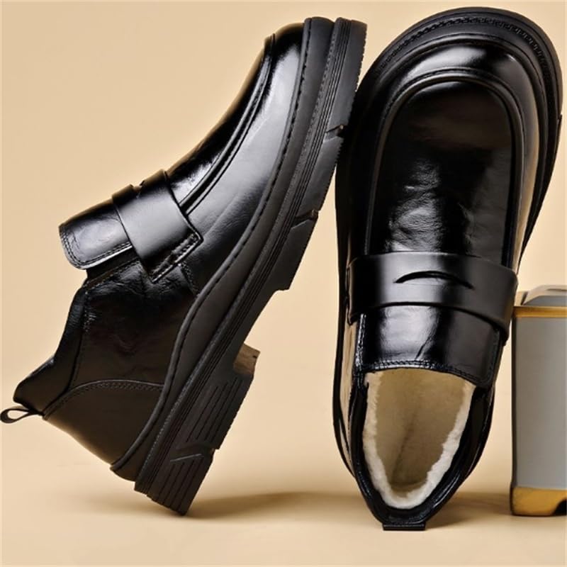 Men's Business Oxford Shoes High Top Warm Shoes Round Lace-up Non-Slip wear-Resistant Comfortable Breathable Outdoor Rubber Cotton Shoes for Men3