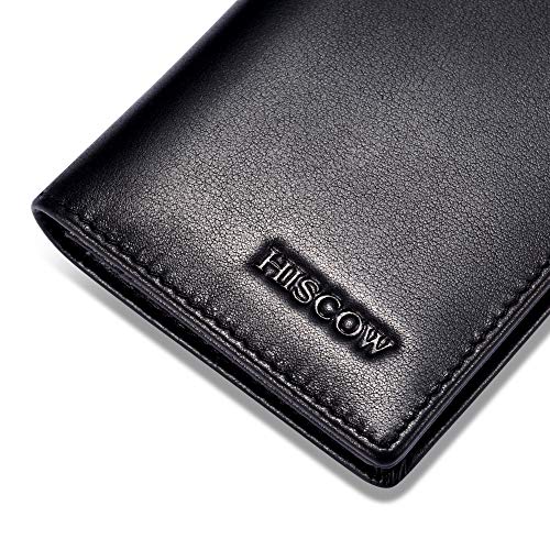 Leather Business Card Case Holder For Men & Women, Italian Calfskin (Black) #TOP5