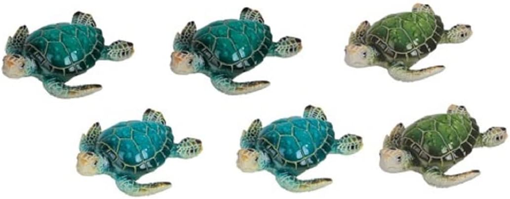 ICE ARMOR 6-Piece Blue and Green Sea Turtle Magnet Set 3.25" W Decoration Figurine Office Desk/Home/Living Room/Table Decor, Perfect House Warming Gifts for New Home