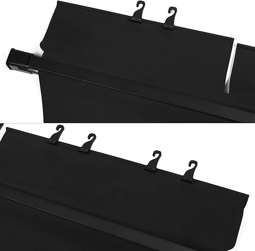 Miniatura 9 de IKON MOTORSPORTS - Cubierta de carga compatible con Toyota Highlander 2014-2019, sin pintar, negro Vinly+barra de aluminio trasera Tonneau cubierta