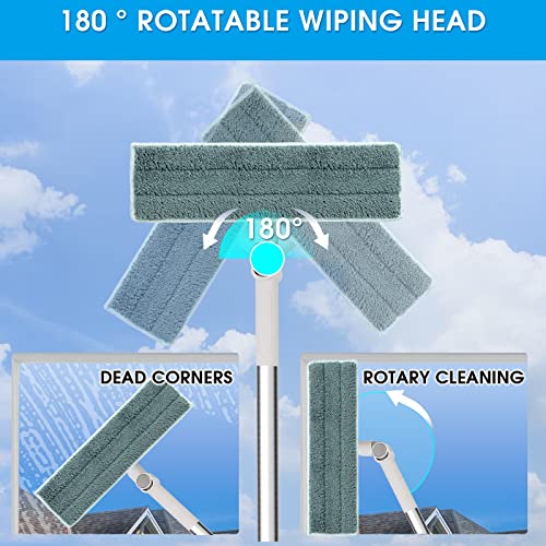 Coopvivi Window Squeegee, 2 In 1 Window Cleaning Combo Tool, Window Cleaning Tool Kit With 67'' Long Extendable Handle For Indoor & Outdoor, Car, Shower, Mirrors, Sliding Door (Gray) #TOP2