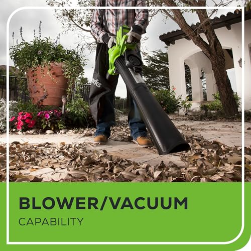 Greenworks 40V Brushless Cordless Leaf Blower (185 MPH /340 CFM) / Variable Speed Electric Vacuum, High Power, Lightweight & Quiet for Yard Patio Driveways Debris Leaves Dust Cleanup, Tool Only by Greenworks - Image 5