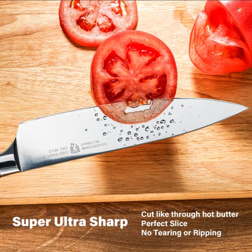 Kingstone 20 Piece Flatware Set And Chef Knife 8-Inch German Stainless Steel Kitchen Knife With Gift Box #TOP5