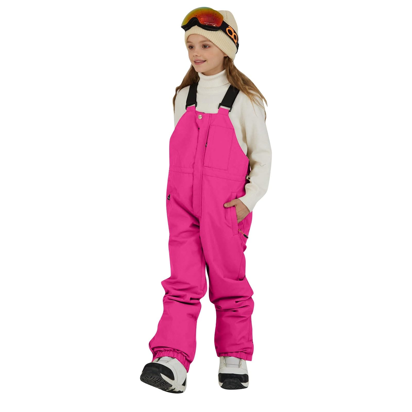 Generisch Pantalon de neige pour enfants : pantalon de ski garçon Combinaison de ski doublée Pantalon de ski long Pantalon d'hiver thermique Grandes tailles Combinaison de neige Salopette de neige