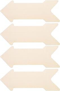 DOITOOL 4 Pcs Unfinished Wooden Arrow Signs 15.7 Inch Large Blank Wood Arrows for DIY Crafts Home Wall Art Directional Decor