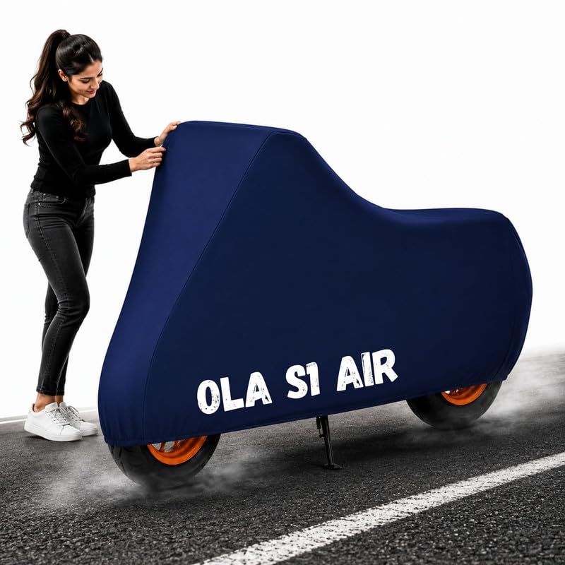 Image of Powerfull Scooty Body Cover for S1 Air Dustproof Scratchproof - 100% Waterproof S1 Air Cover for Two Wheeler, Outdoor Full Motorcycle Cover with UV, Duty, Rain Protection - Blue