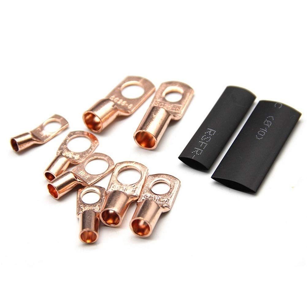 Test Terminals, Waterproof Electrical Crimp Terminals, 60PCS Ring Lug Terminal with Box, 80PCS Heat Shrink Tubing