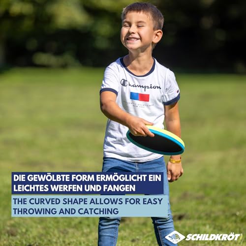 Schildkröt Disc Beach – Wurfscheibe aus festem Schaumstoff mit Neoprenüberzug – Ø 23cm – Stabile Flugeigenschaften – geringes Gewicht – Salzwasserfest – Für Strand & Garten