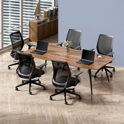 Image of Interio by Godrej Curv Premium Mesh Wide Back Ergonomic Chair for Work from Home /Study | 1 Year Warranty | Height Adjustable Chair | Heavy Duty PP Base | DIY Installation (Set of 5, Black)