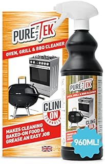 Pure-Tek Oven Cleaner Spray, 960ml, Oven Cleaner for Domestic Fan Assisted Ovens, BBQ Cleaner for Barbecue Grill & Griddle, Cuts Through Tough Baked On Foods & Grime, for Cleaning Kitchen Cooker