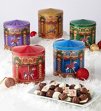 Harry London (5) 1 lb. Carousel Horse Tins of Chocolate