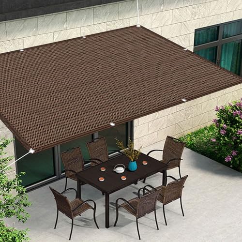Toldo vela rectangular 130x250 cm marrón con ojales para terraza 5