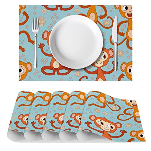 Sets de table singe thermorésistants lavables pour protection table repas