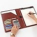Leather Folder Portfolio,Legal Pad Holder,Portfolio Binder,Leather Clipboard for Business School Office Conference (Brown)