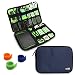 BUBM Universal Cable Organizer Electronics Accessories Case USB Drive Shuttle with Cable Tie (Medium-Dark Blue)