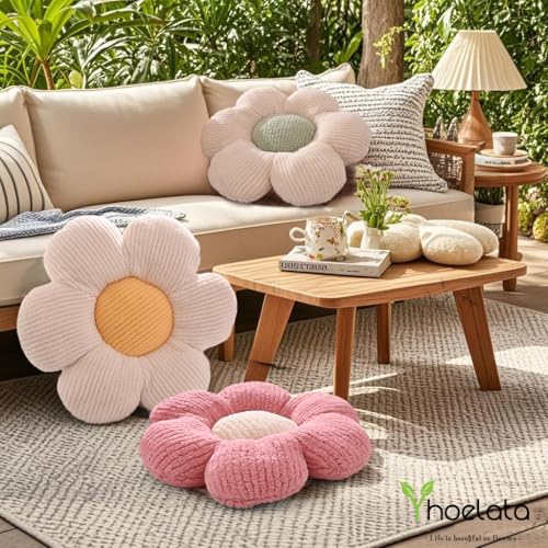 Miniatura 9 de Yhoelata Cojin Flor Rosa, Cojín De Suelo Estético Para Habitación, Cojines Sofa, Cojines Cama Decoración De Dormitorio, Decoración De Habitación Infantil, 50 Cm