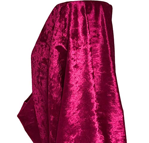 A-Express Prime Douce Velours écrasé En tissu Matériel Rideaux Coussin Robe 140 largeur - 1 Mètre 100cm x 140cm Rose foncé