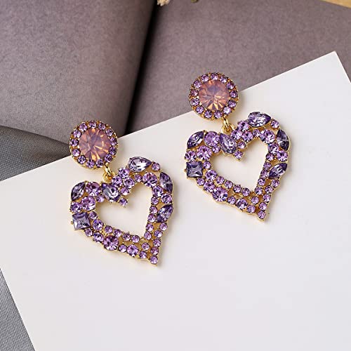 Crystal Drop Heart Earrings, Valentine's Birthday Gift