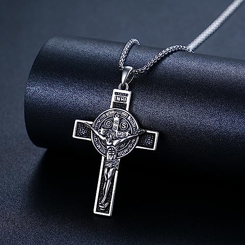 TwoAnts 925 Sterling Silver Patron Saint Medal Necklace Protection Catholic Jewelry Gifts for Men Women2