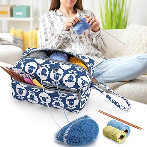 Luxja Small Yarn Storage Bag, Portable Knitting Bag For Yarn Skeins, Crochet Hooks, Knitting Needles (Up To 8 Inches) And Other Small Accessories (Small, Sheep) #TOP5
