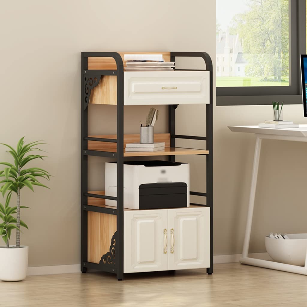 Support D'imprimante PLANCHE PLANCHE PLANCHE PLANCHE MULTI-COUCHE Imprimante de bureau Stockage de bureau sur le support d'imprimante murale Base de roue amovible Support D'imprimante Avec Rangement (