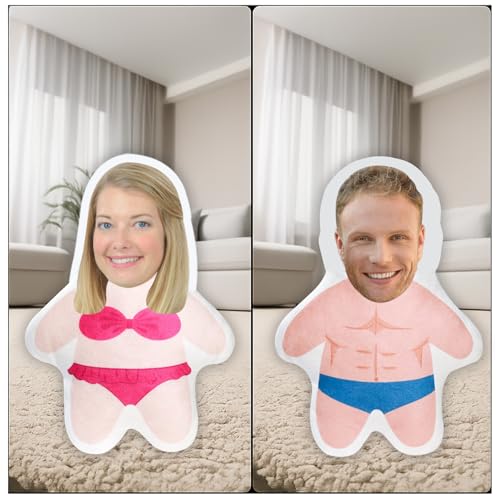 HOME'S FRIEND Personalisiert Kissen mit eigemen Foto,3D Gesicht Kissen Personalisiert 10/20/30/50/75 cm,Foto-Kissen Bedrucken Lassen,Lustige FOTOGESCHENK Für Freund