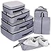 Produktbild Packing Cubes Set 7-teilig, Faxsthy Packwürfel Packtaschen Kleidertaschen für Kleidung Unterwäsche Kosmetik Wasserdich für Reise Geschäftsreisen Urlaube und Wohnmobile (Grau 2)