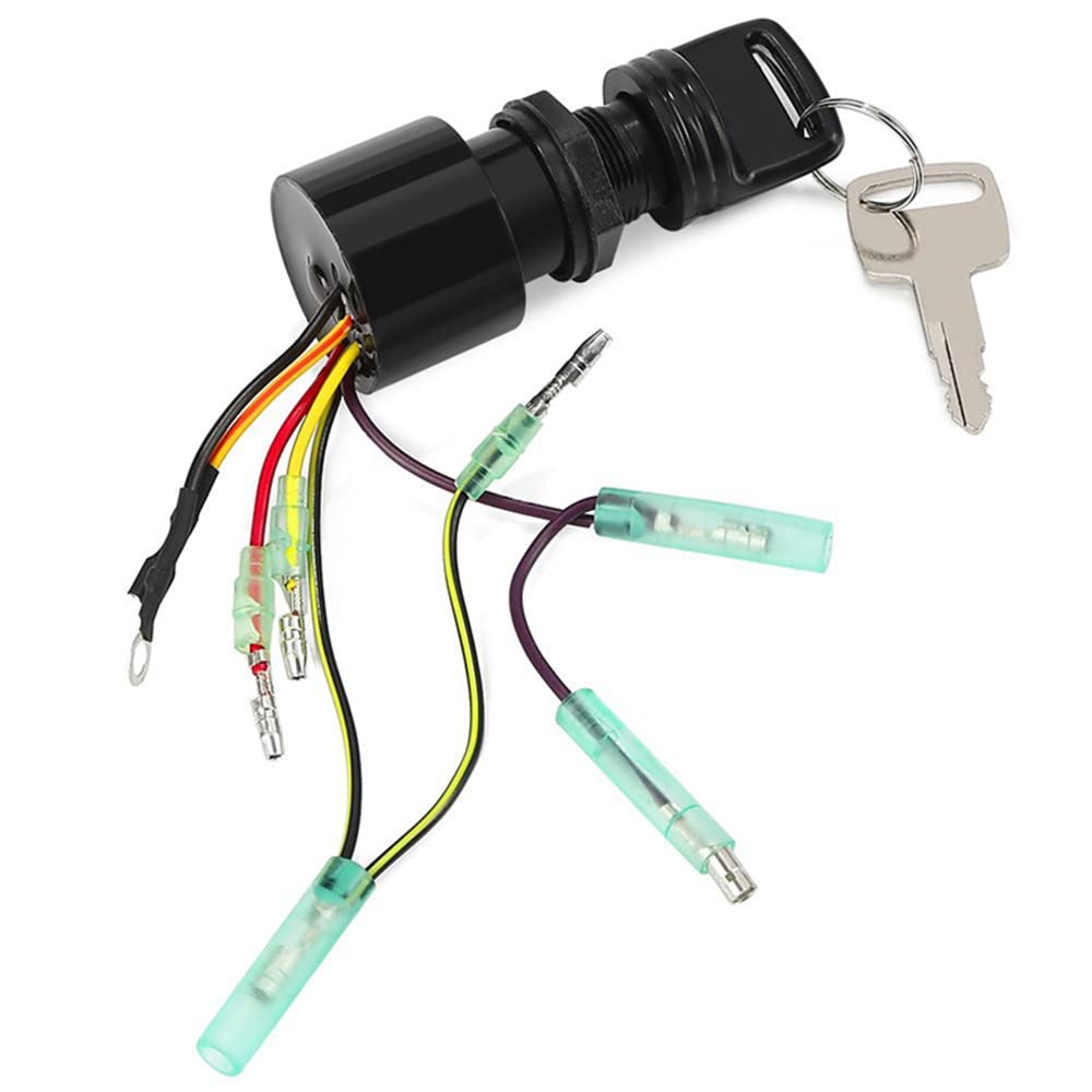 87-17009A5 Boat Motor Ignition Key Switch for Mercury Outboard Motors 3 Position Off-Run-Start 6 Wire Key Starter Switch 3-Position Off-Run-Start