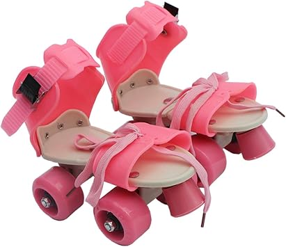 Four Wheel Skate Shoes Size 25-32 Boy Girls Double Row Adjustable