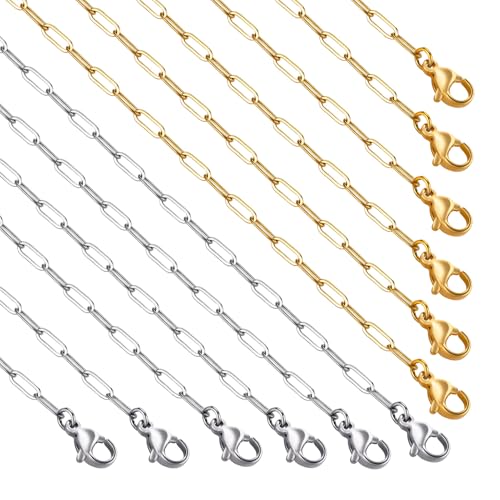 Kit di 12 catene per collane, 50,8 cm, in acciaio